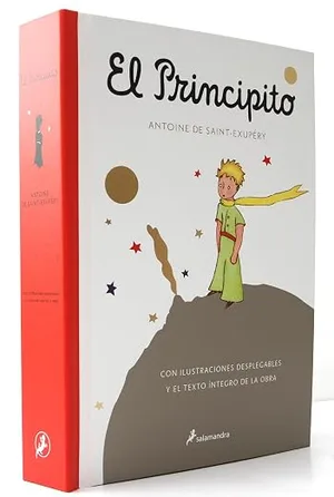 A boxed edition of The Little Prince by Antoine de Saint-Exupéry, the prince standing on his small planet.