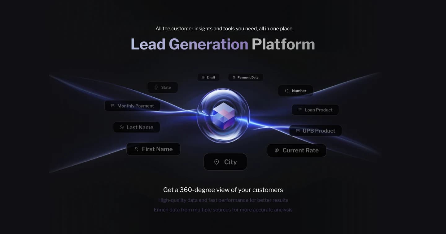 Bring customer data together: the fields a lender already holds, drawn into one place.